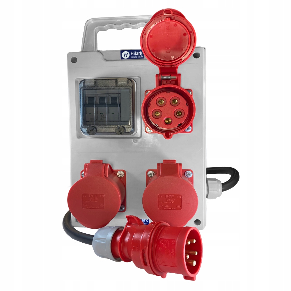 Silový rozvaděč IP44 2x16A 400V 1x32A pojistka B16 3P cca 5 m