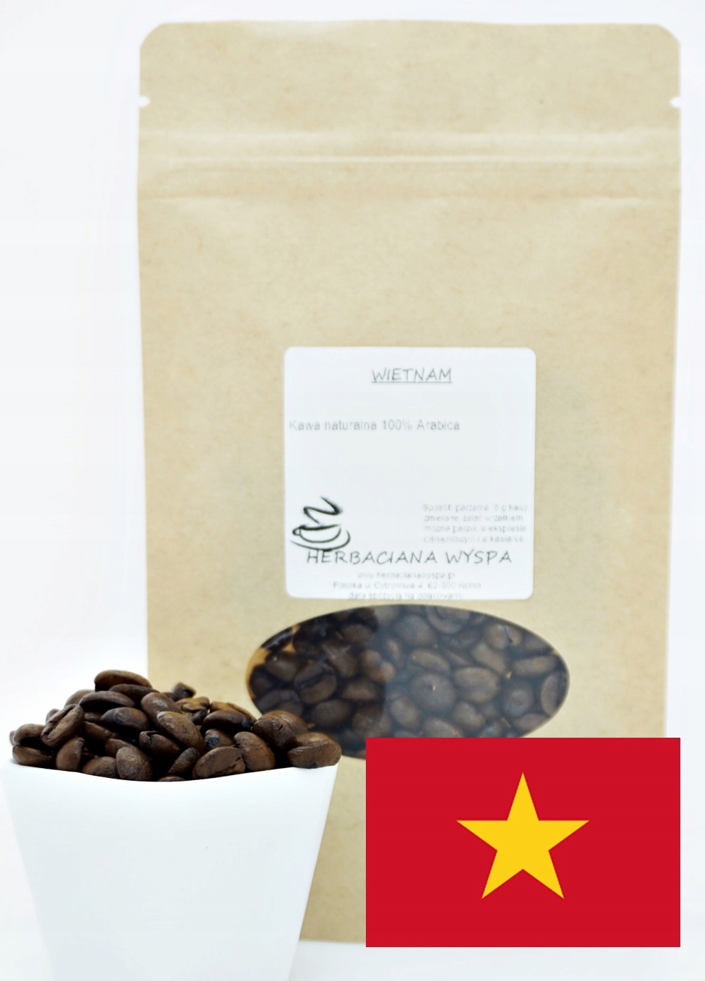 Levně Káva s Vietnamem 1000 g, zrnková – mletí Na Přání