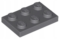 

Lego 3021 Płytka 2x3 szara ciemna Nowa (1g)