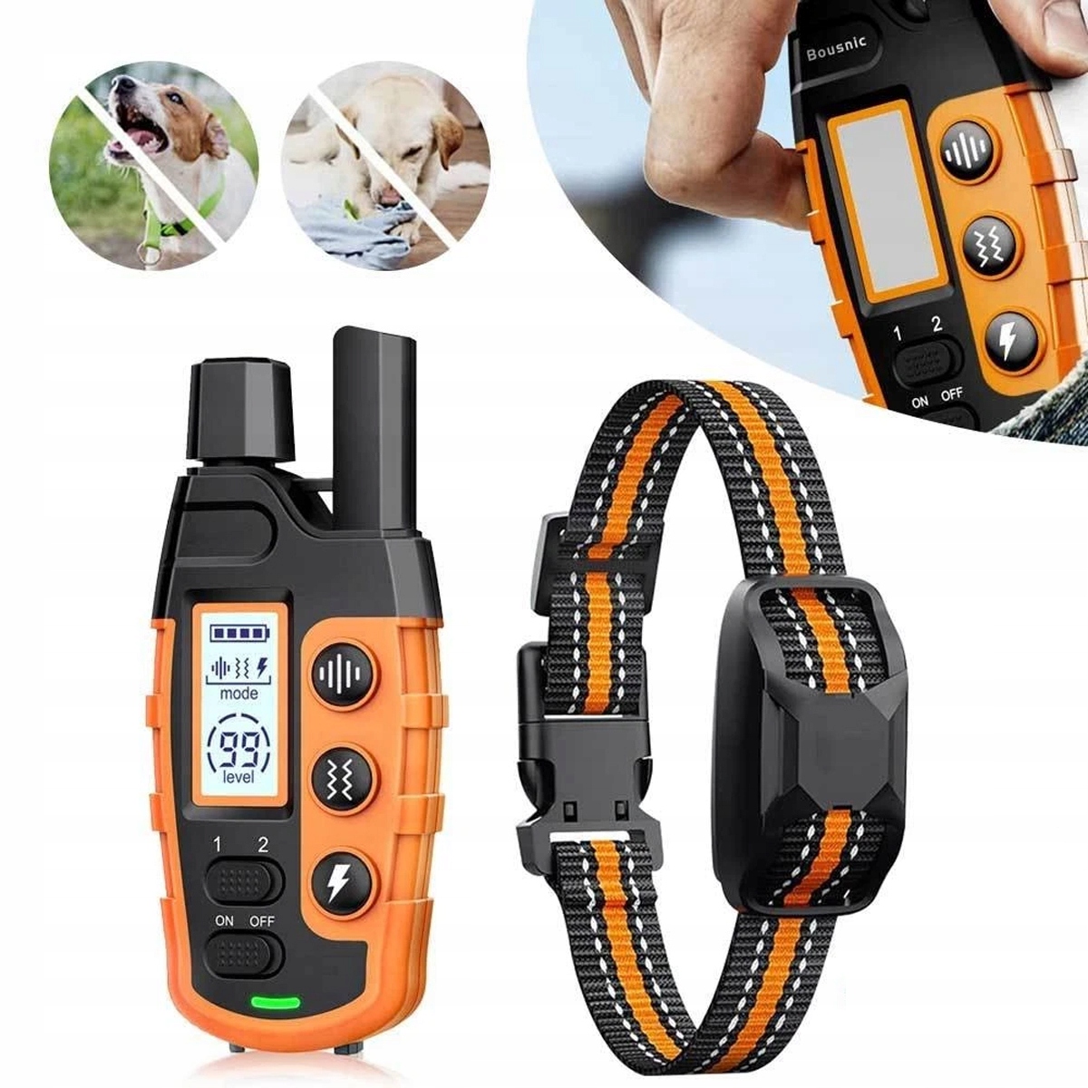 Levně Protištěkací Obojek S Dálkovým Ovládáním, Voděodolný Pro Výcvik Psa