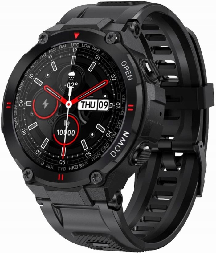 Smartwatch Gravity GT7-1 Čierny Multifunkčný S Konverzáciami Menu Pl Puls Sms