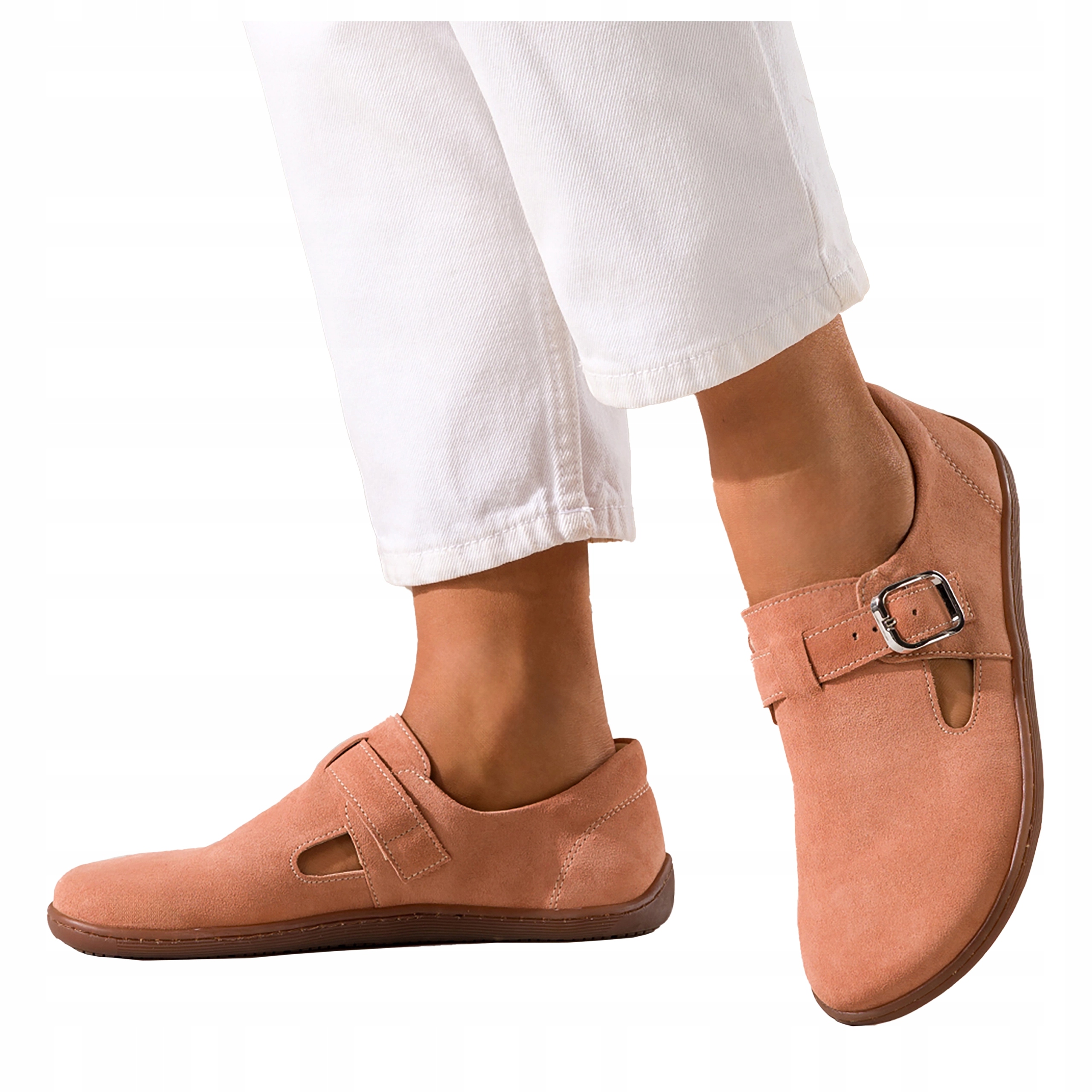 Kožené polobotky pro ženy Barefoot Elastická podrážka Polský Výrobek vel 36