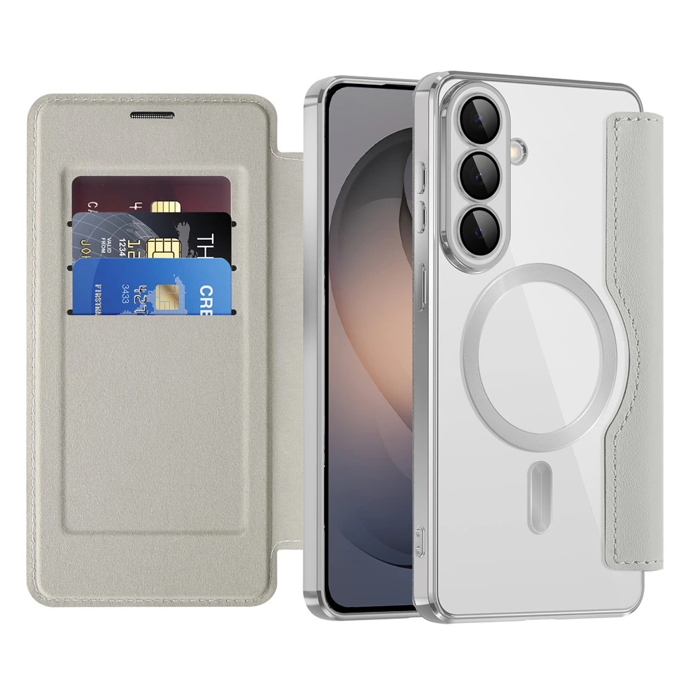 Techsuit SmartMag Case Etui typu książkowego Samsung Galaxy S26 szare