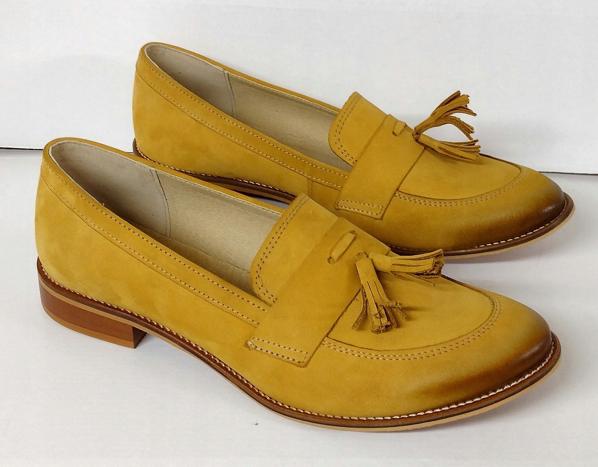 

UNI-87 Stylowe Mokasyny Z Frędzlami Skóra Nat