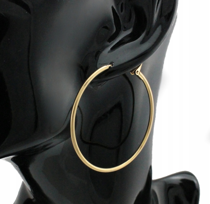 

Kolczyki Złote Koła 5 cm Poszerzane Stal 316 L