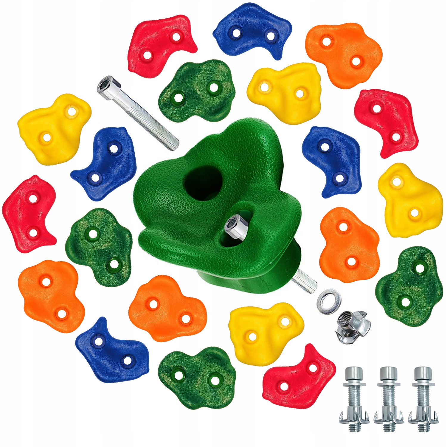 UCHWYTY DO WSPINACZKI KAMIENIE WSPINACZKOWE DLA DZIECI KOLOROWE ZESTAW 20x EAN (GTIN) 5906361140896