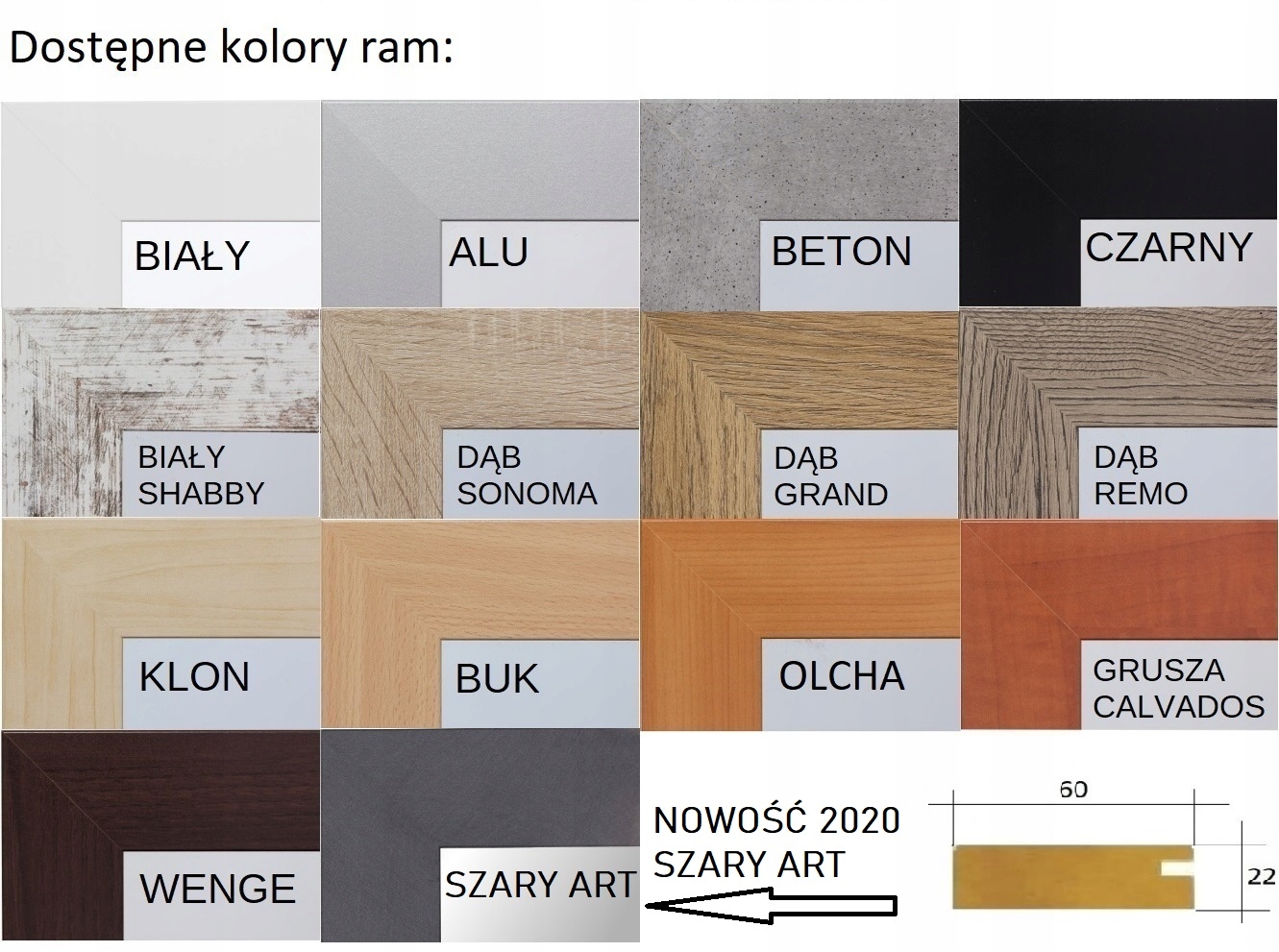 Lustro w ramie klejonej PREMIUM 140x60 ALUMINIUM Kod producenta L140X60AL