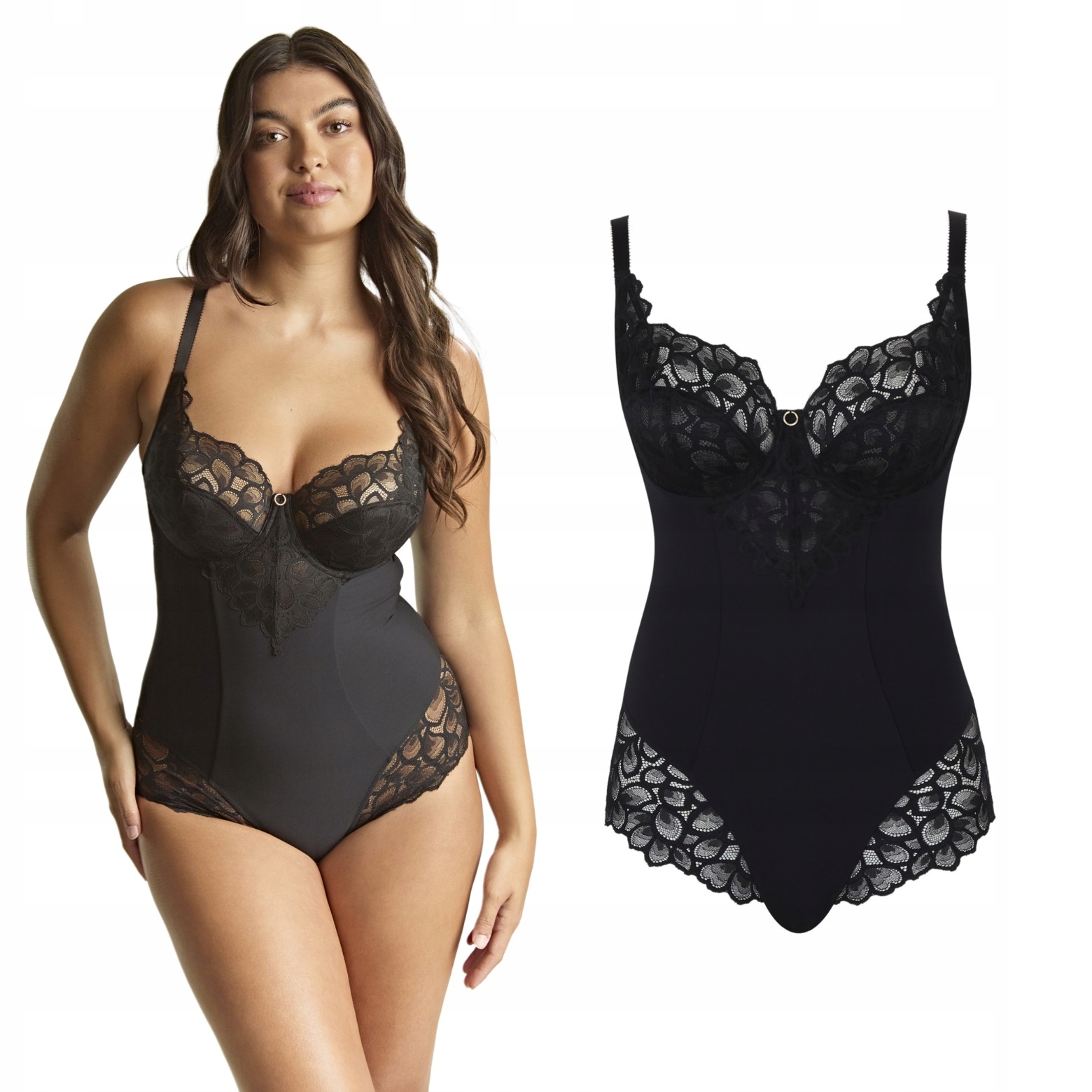 Panache Allure Full Cup Bodysuit Černá podprsenka s košíčky 75H 34FF