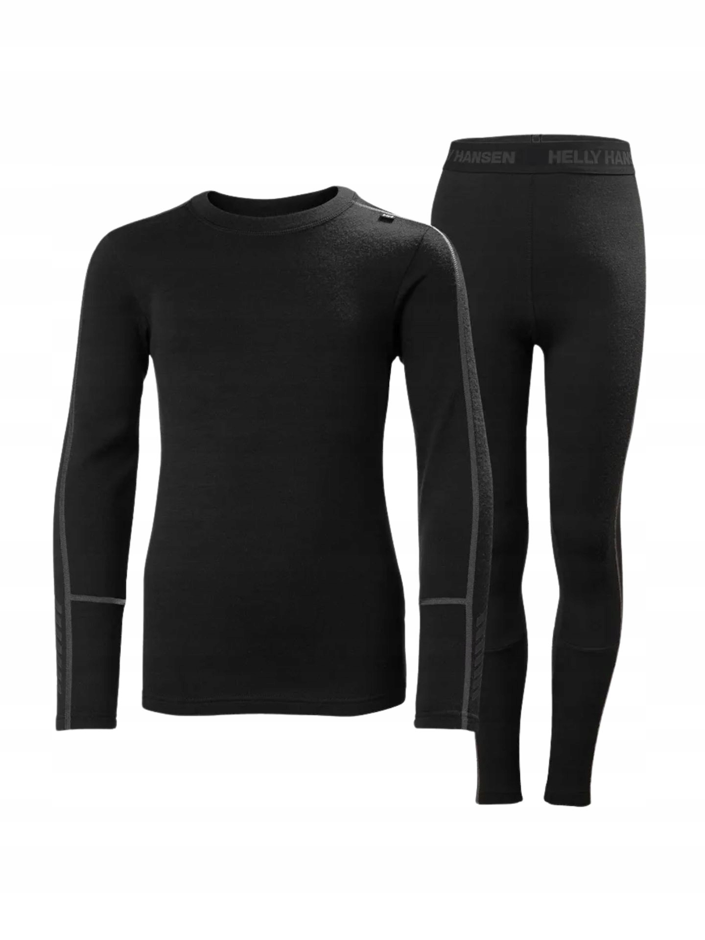 Bielizna termoaktywna dziecięca Helly Hansen Lifa Merino Set Black 146 cm