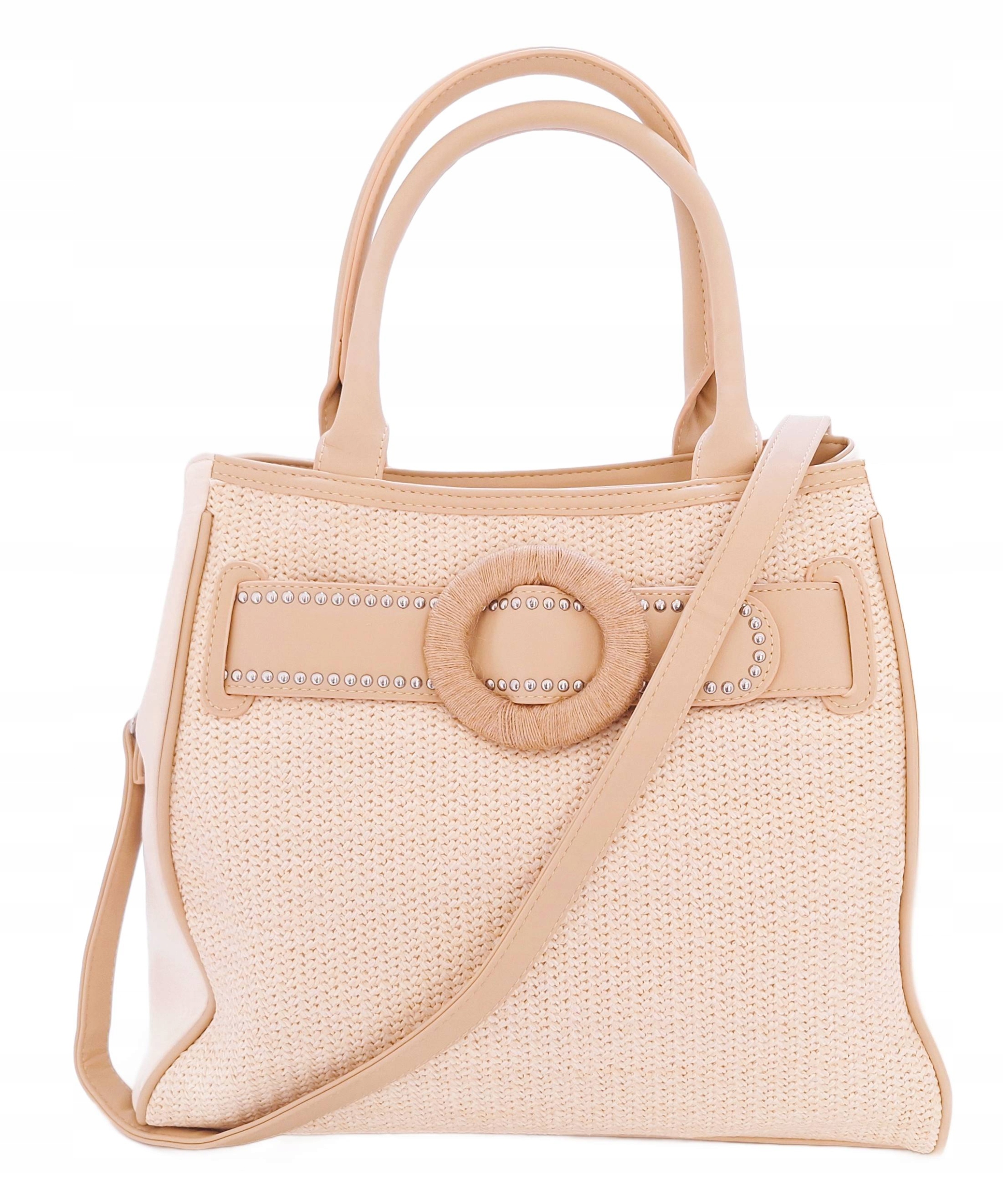 Dámská kabelka zdobená páskem ve světlé barvě Maria C MC136