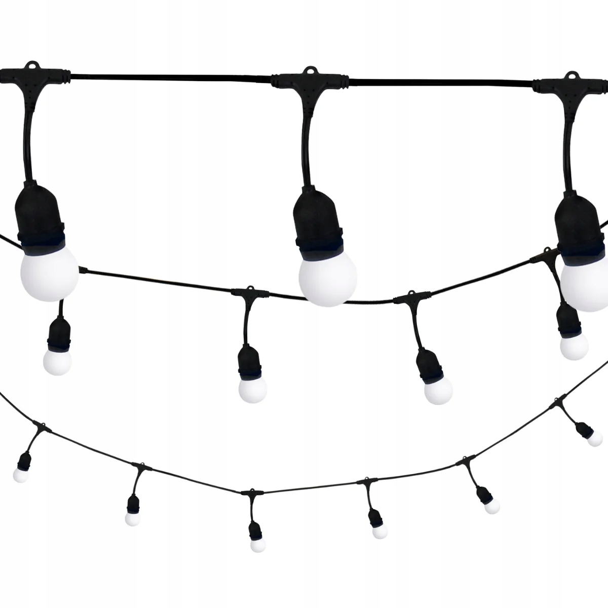 Zahradní girlanda 5,6 m s žárovkami, 10 mléčných žárovek, teplá barva Polux