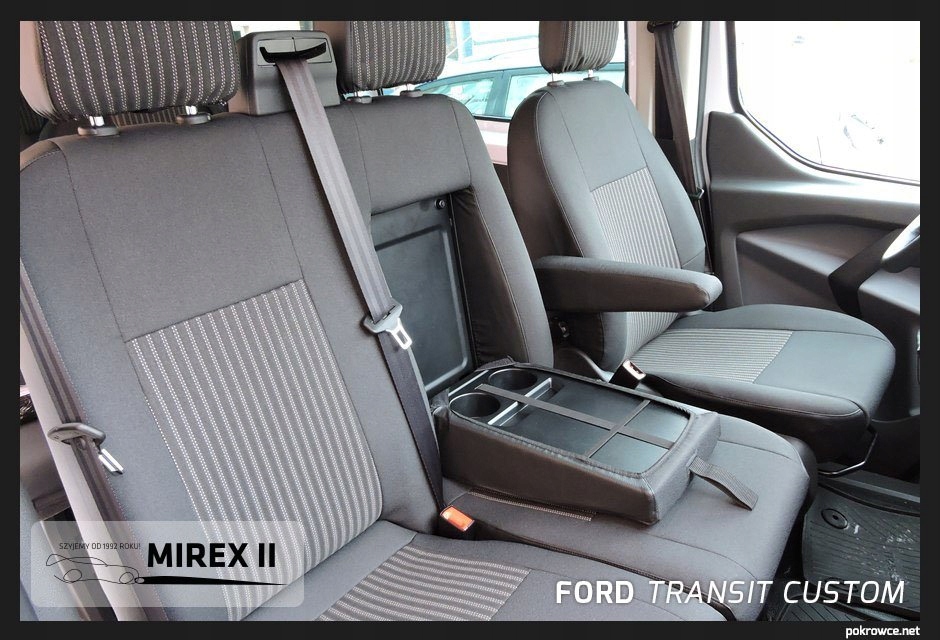 Pokrowce z tkanin Transit Custom Mk1 3-osobowy