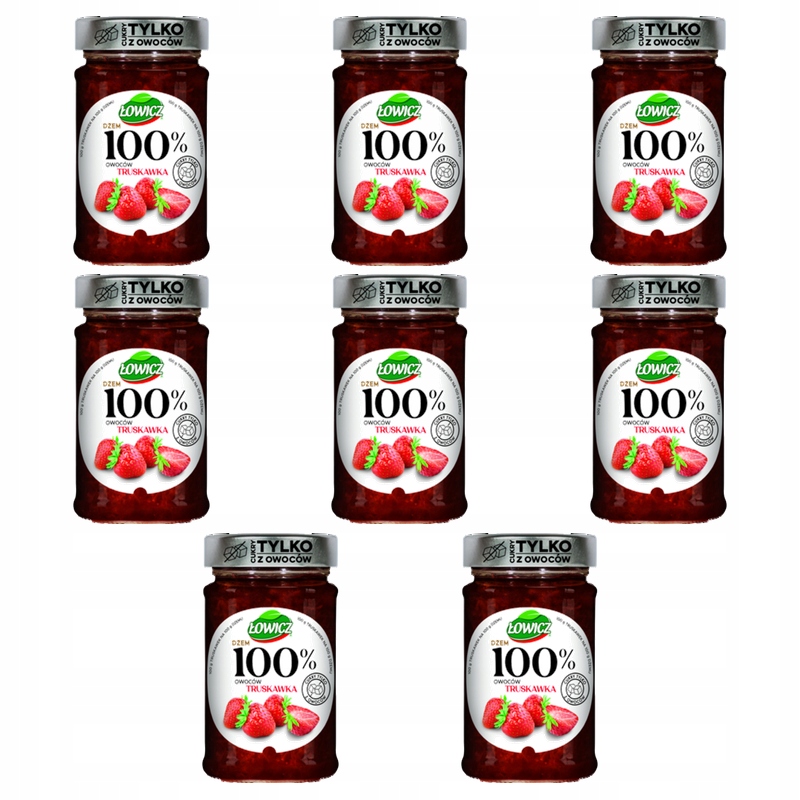 Łowicz Džem 100% z plodů jahoda 210 g X8