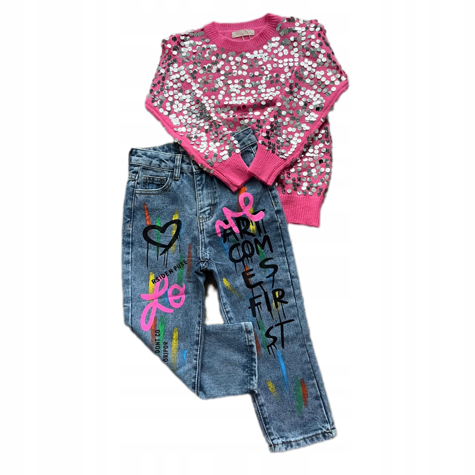 Sweter z cekinami dla dziewczynki różowy 10 lat Materiał dominujący akryl