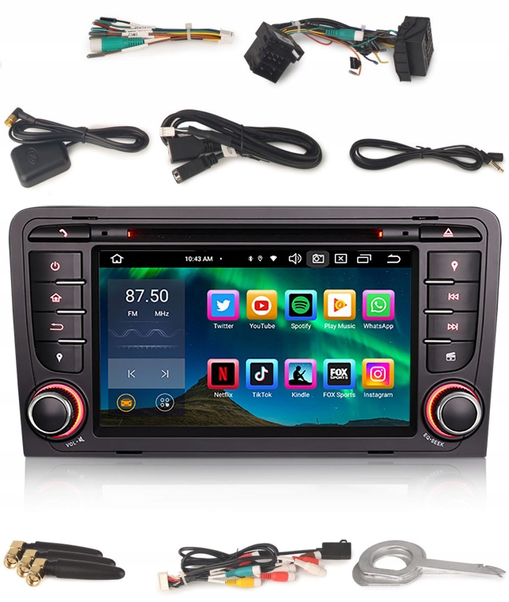 Rádio 2DIN Navigace Android Audi A3 8P 4/64 Gb Dsp Carplay CD Gps