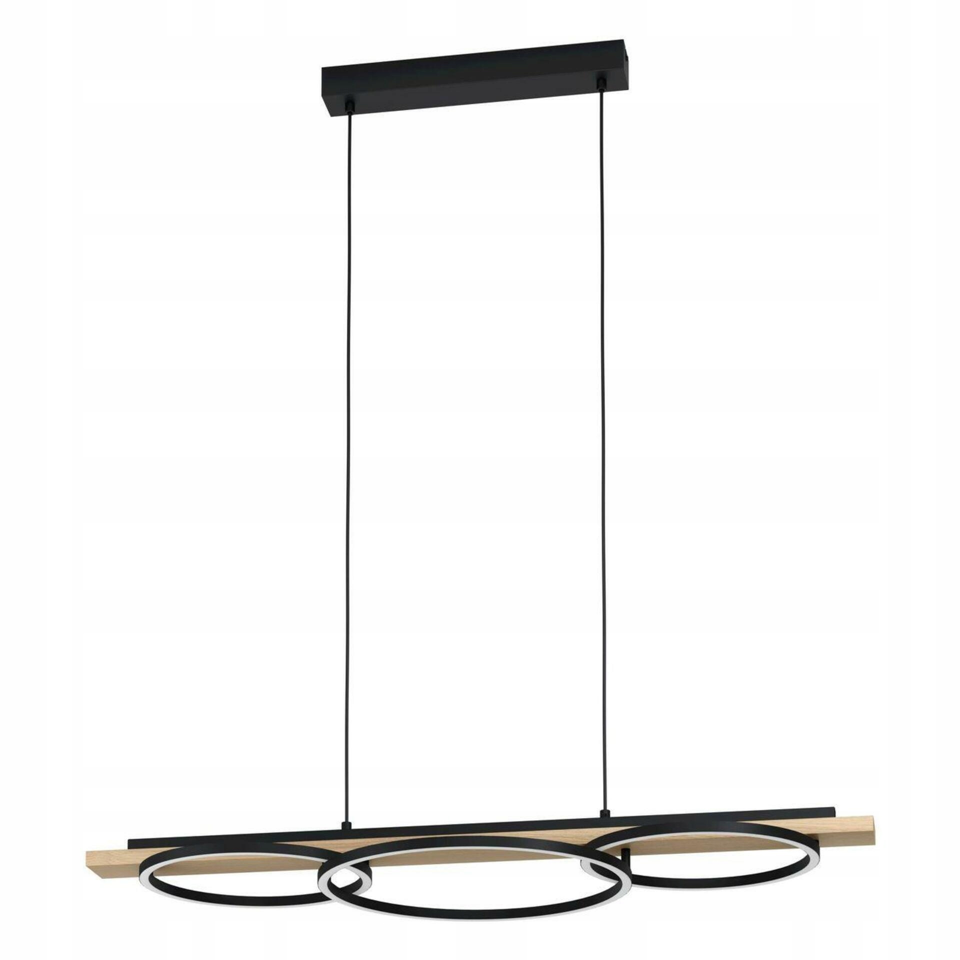 Závesné Led svietidlo Eglo Boyal čierne drevo 25W 3600lm 3000K stmievateľné