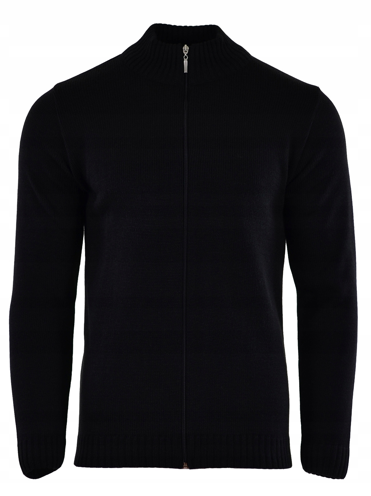 

6XL Sweter Gładki Rozpinany Czarny Duży