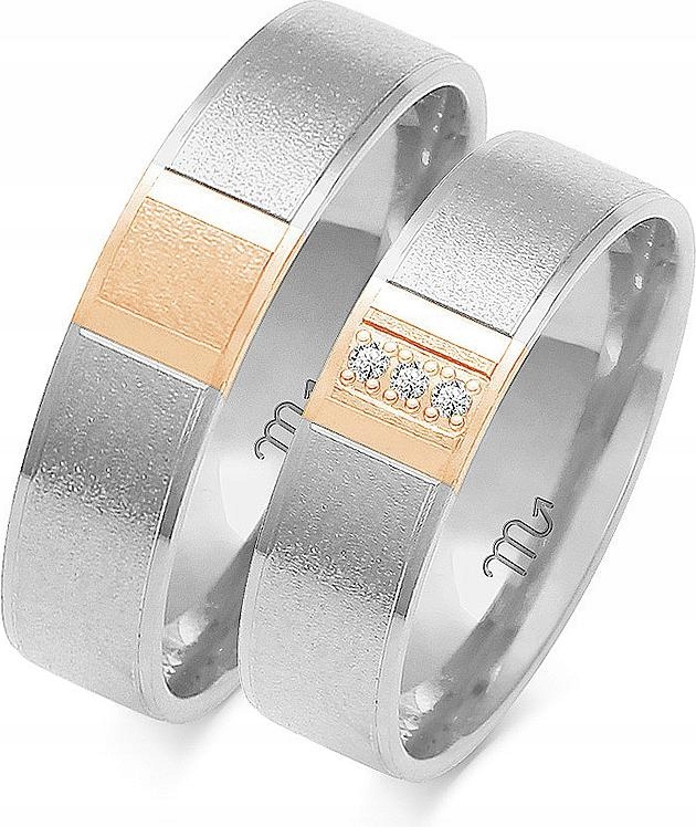 Růžové snubní prsteny ze zlata pro svatbu 585, rok 29 30 31, dámská kolekce