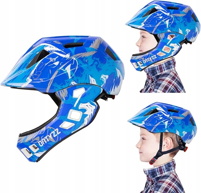 Ontyzz Kask Rowerowy Dziecięcy Rozmiar M 52-56cm, Niebieski