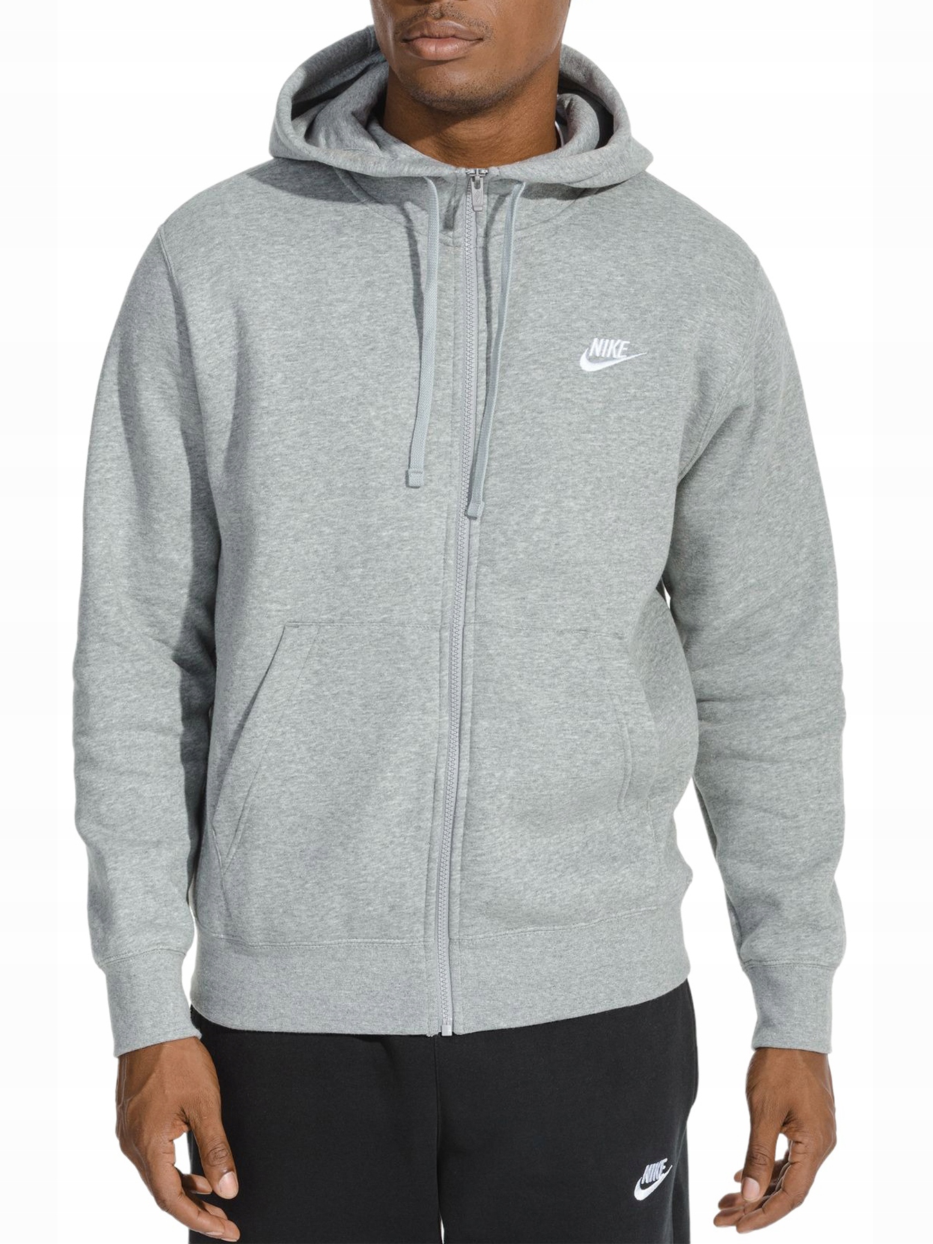pánská mikina Nike s kapucí BV2645-063 se zapínáním na zip, šedá, velikost XL