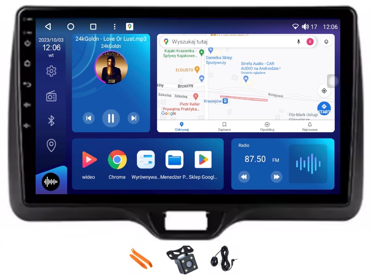 Rádio Android Navigácia Qled Carplay 64GB Lte Gps Dsp Toyota Yaris 2019