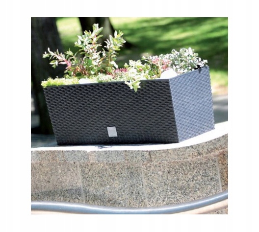 DONICZKA DONICA RATTAN SKRZYNKA OGRODOWA + WKŁAD Długość 60 cm