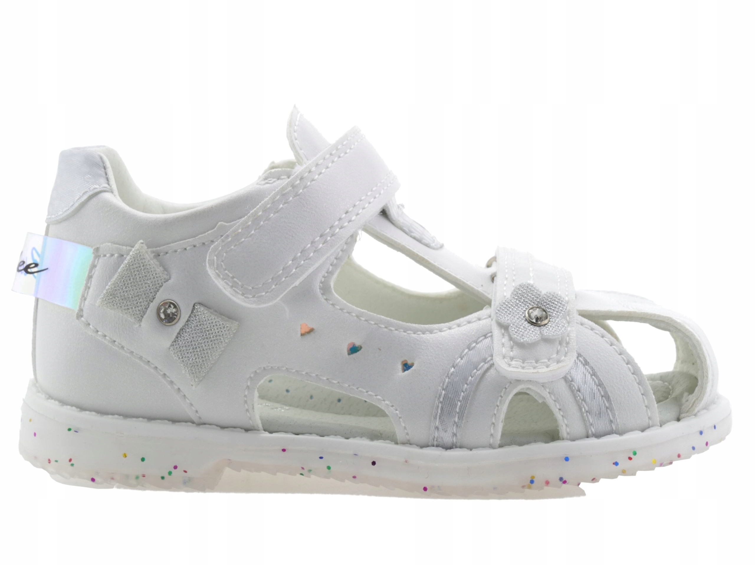 SANDAŁY DZIEWCZĘCE BUTY DZIECIĘCE KRYTE SANDAŁKI NA RZEPY WKŁ. SKÓRA R. 26 Marka Clibee