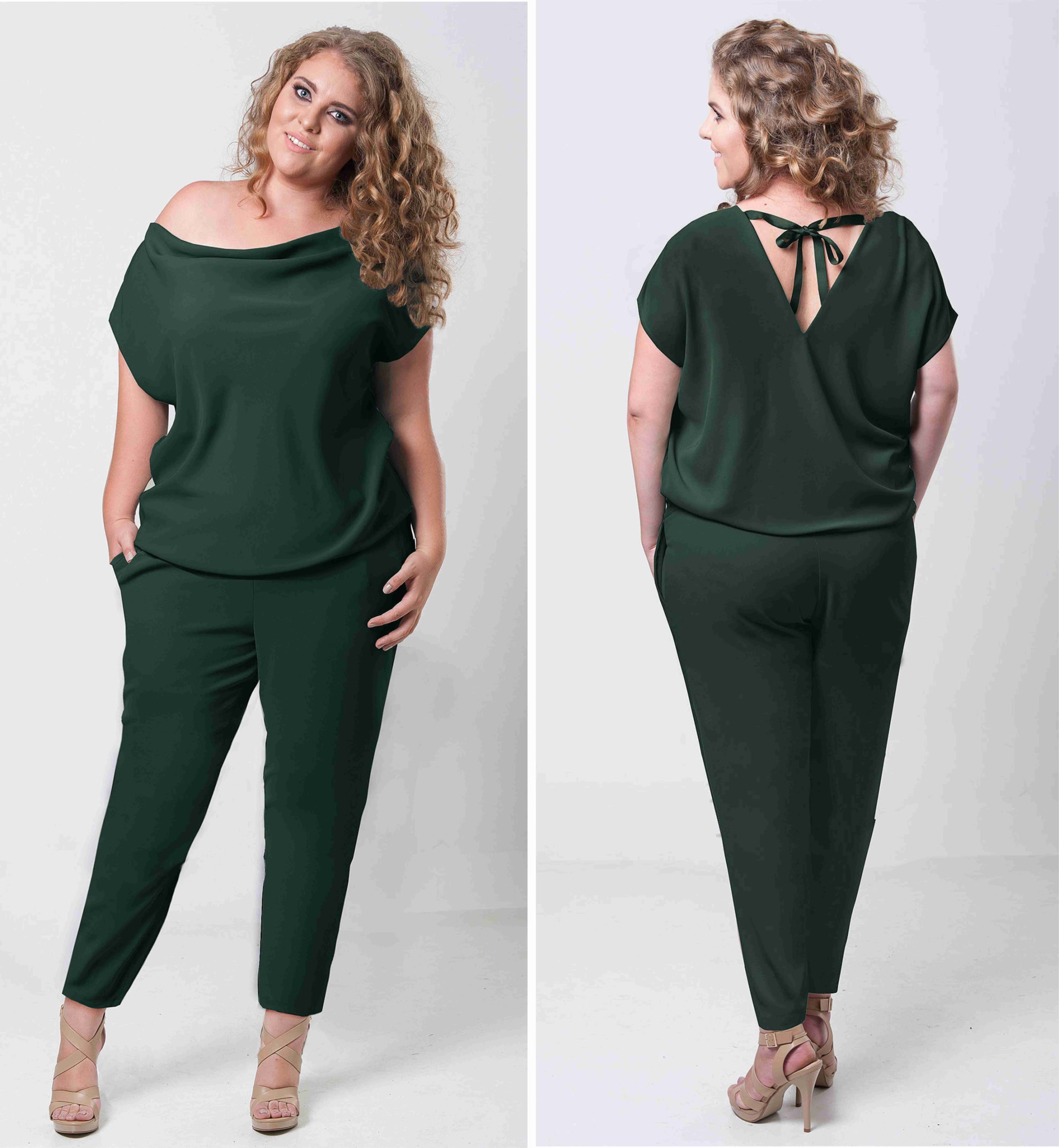 Wyszczuplający ELEGANCKI kombinezon Plus Size NA WESELE (44-54) XXXXL 48 Marka ANY