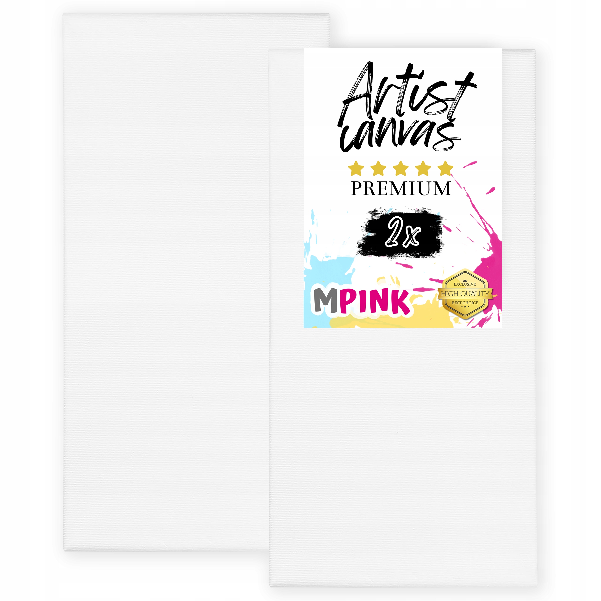 Sada 2 x Malířské Plátno 50 x 120 cm Bílé plátno Ideální pro malování