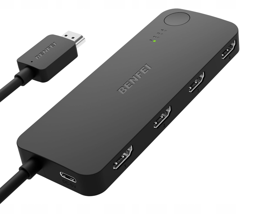 BENFEI HDMI Switch 4×1 4K@60Hz 2K@144Hz PS5 Xbox Model 000365black