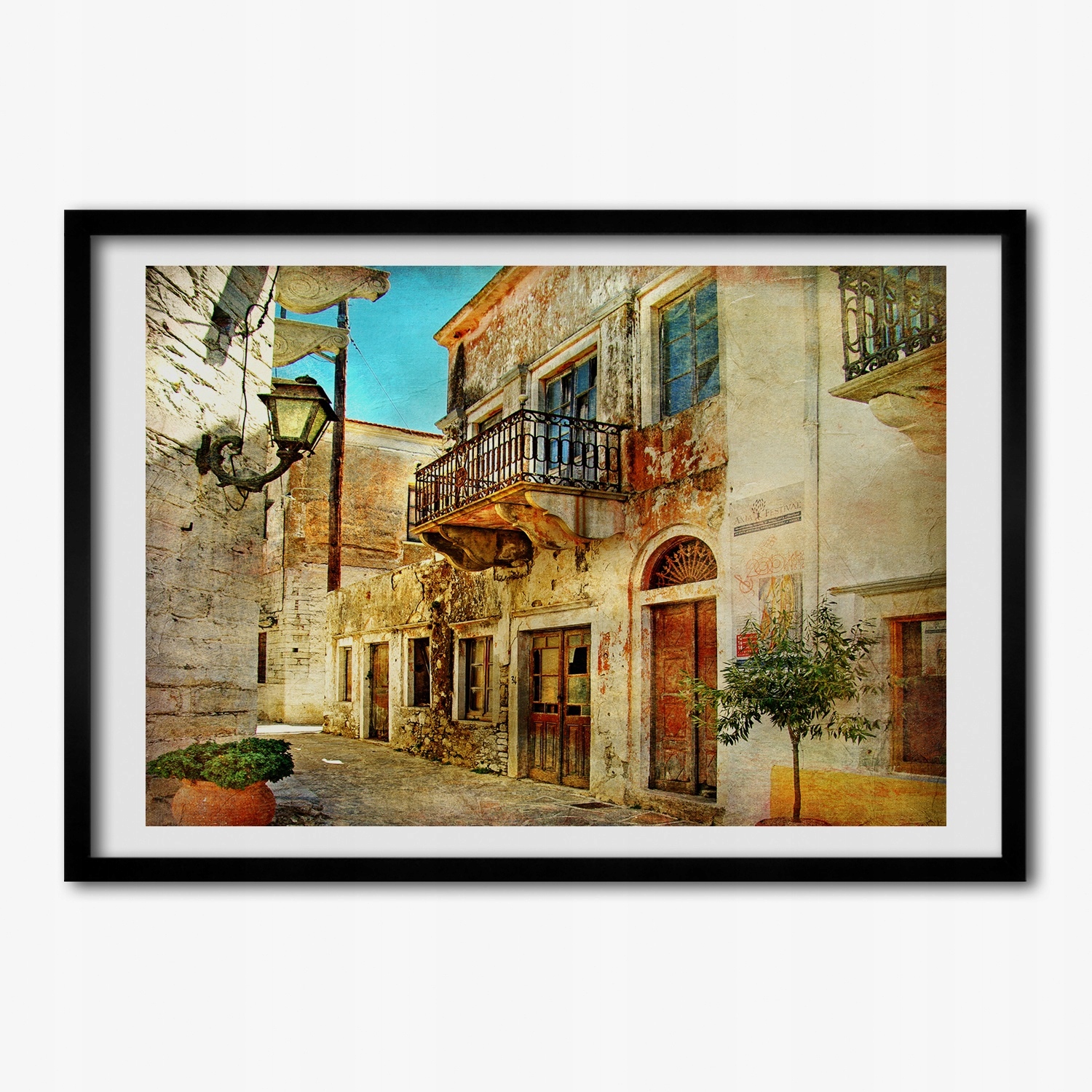 

Foto obraz z ramką Mdf Uliczki w Grecji 70x50 cm