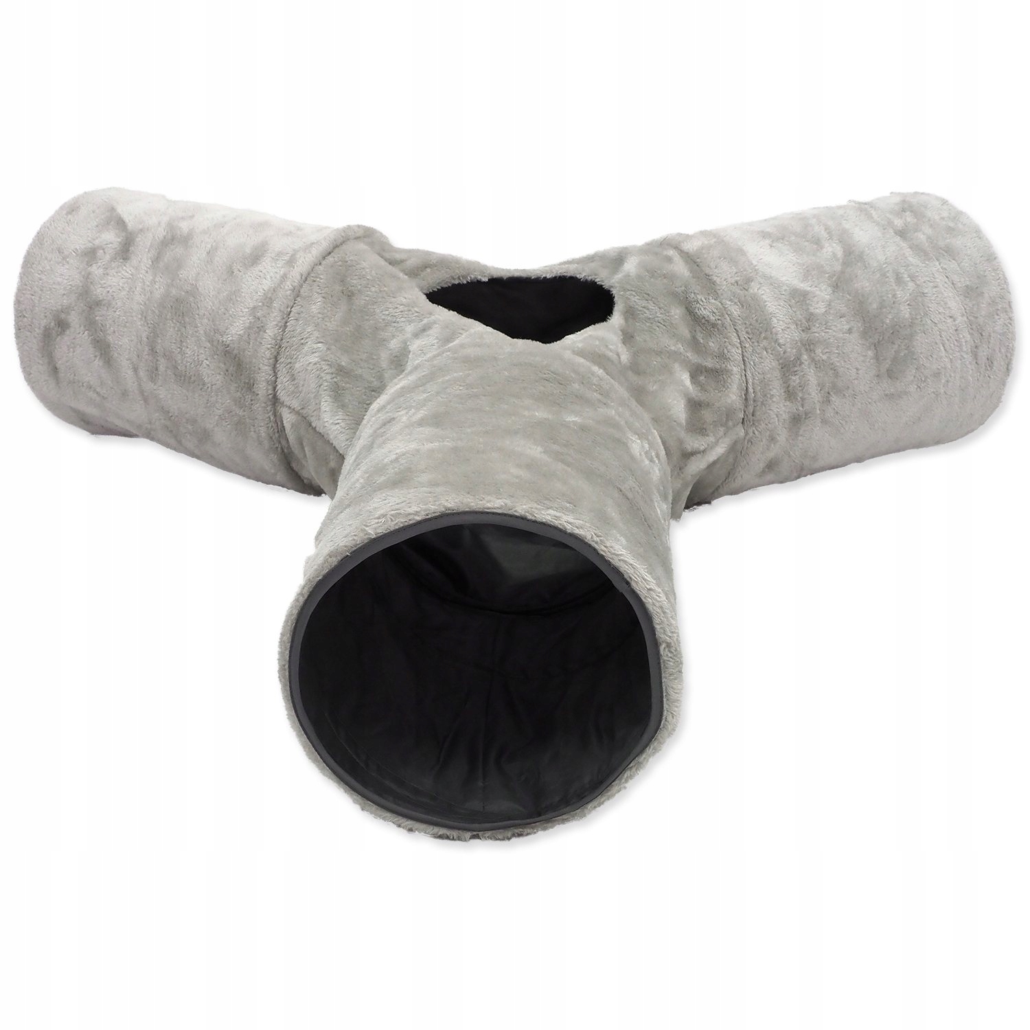 Levně Tunel Magic Cat plyš tvar Y šustící šedý 80x80x25cm