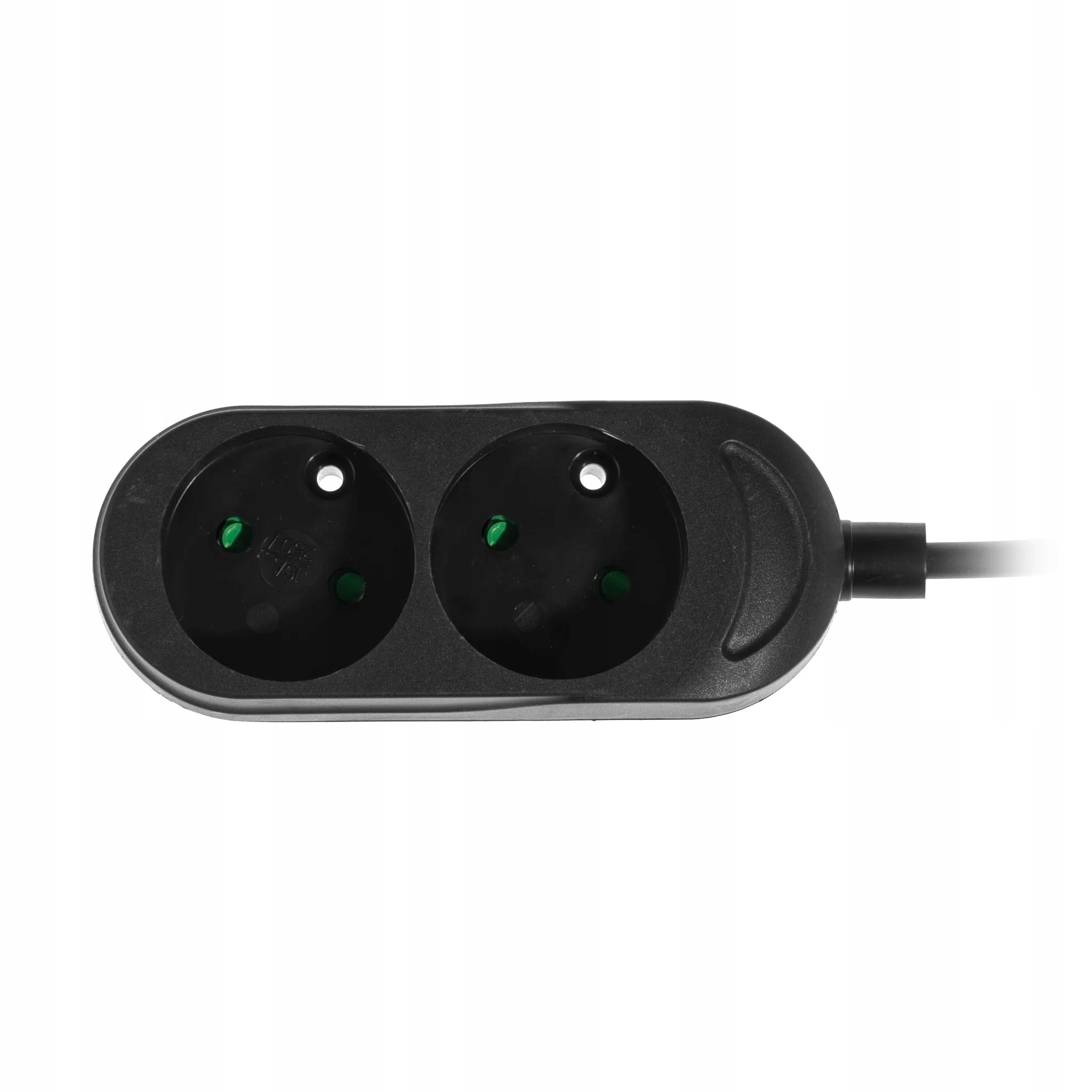 Przedłużacz podwójny PS-260/1 czarny 100% POLSKI Długość kabla 1 m