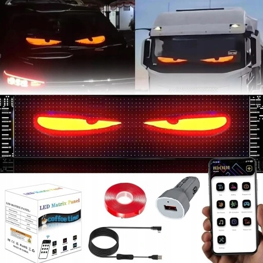 Devil Eyes Led oči do auta 2x Rgb ovládání App dálkové ovládání Usb Led panel