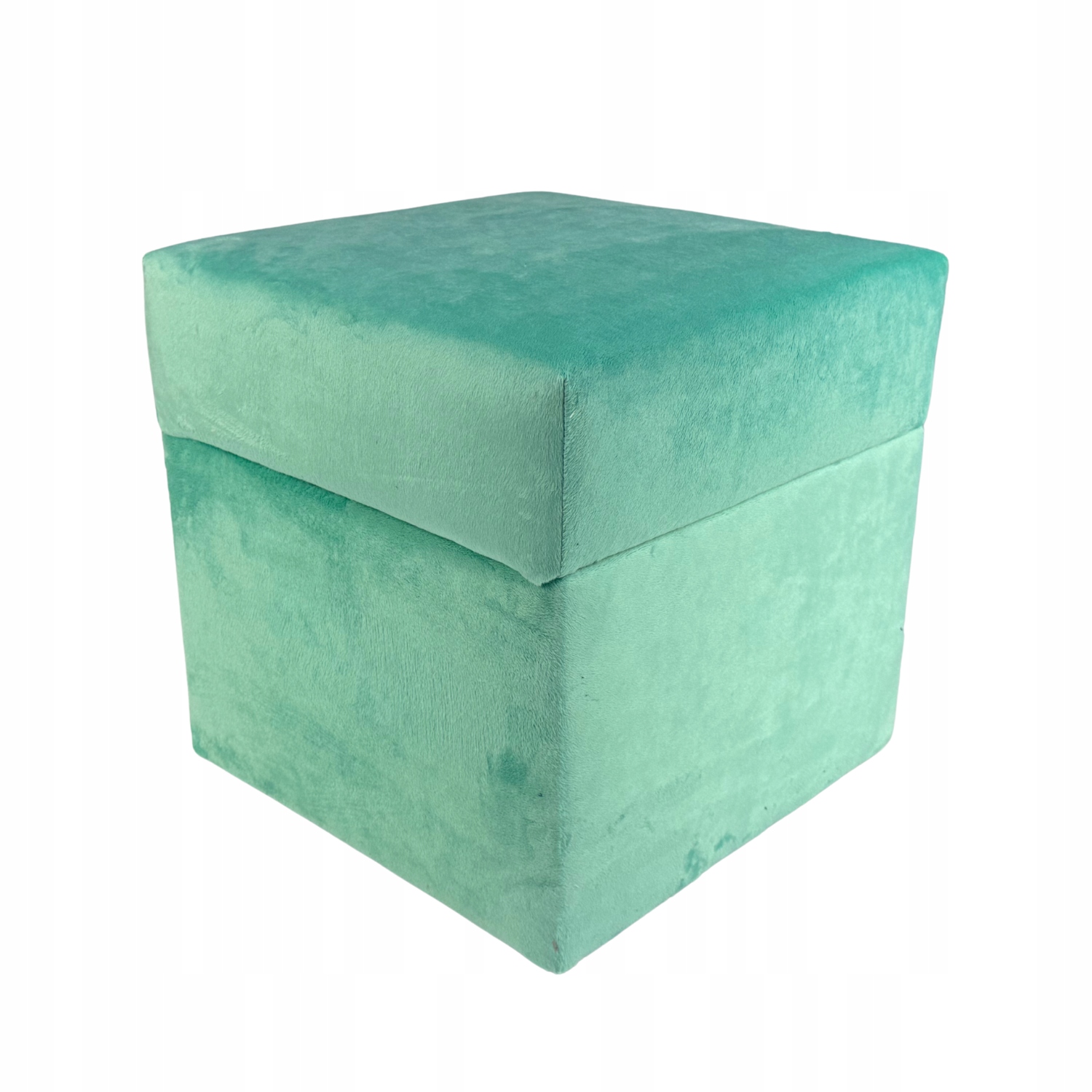 Taburet čtvercová s otvíráním velvet minky mátová barva