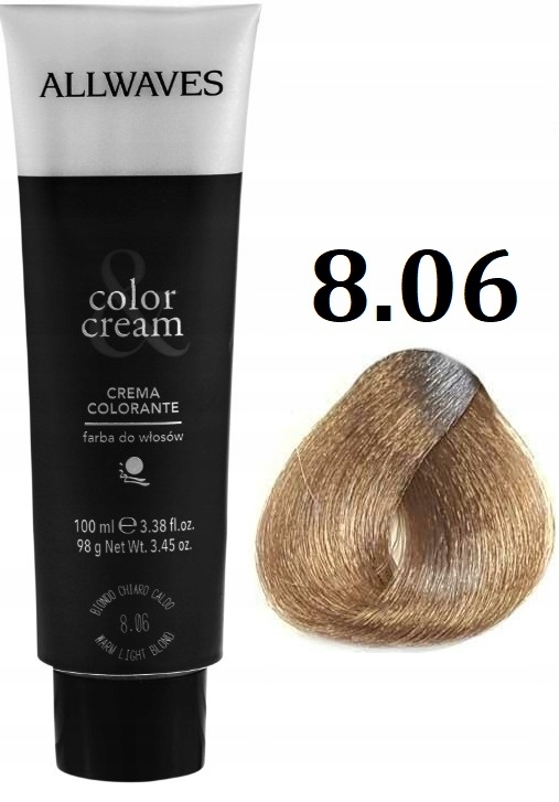 

Allwaves farba do włosów profesjonalna 8.06 100ml