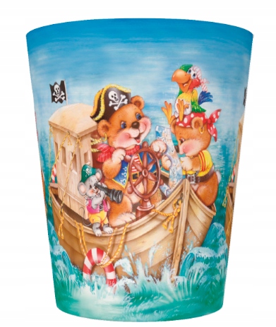 Kubeczki papierowe miś na statku pirat 8 szt