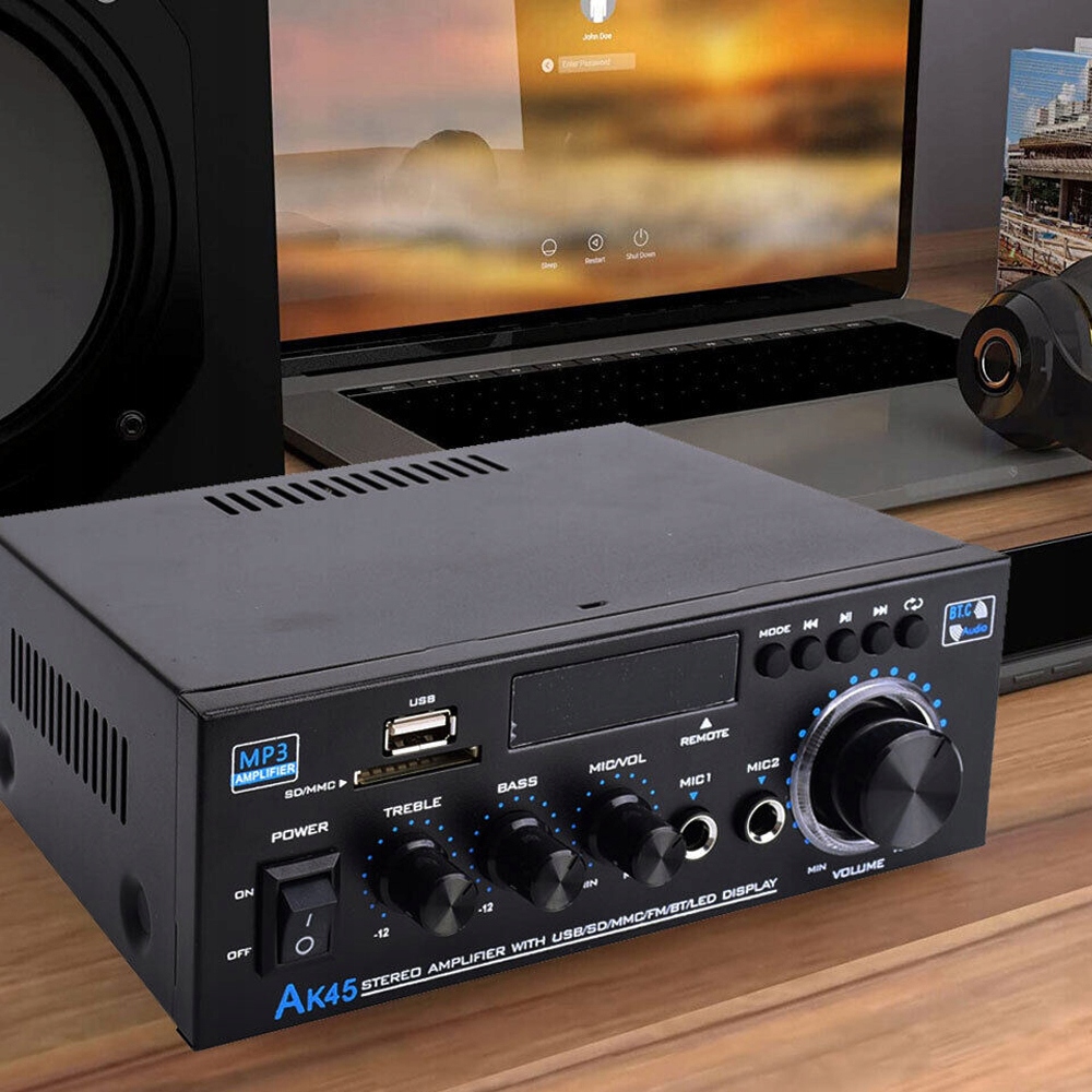 80W MINI WZMACNIACZ BLUETOOTH WZMACNIACZ AUDIO REGULACJĄ WYSOKOŚCI I BASÓW Komunikacja Bluetooth