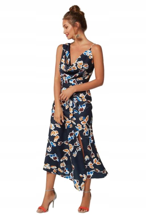 Lavish Alice Šaty MIDI Vzor Splývavý Výstřih Rzlm M