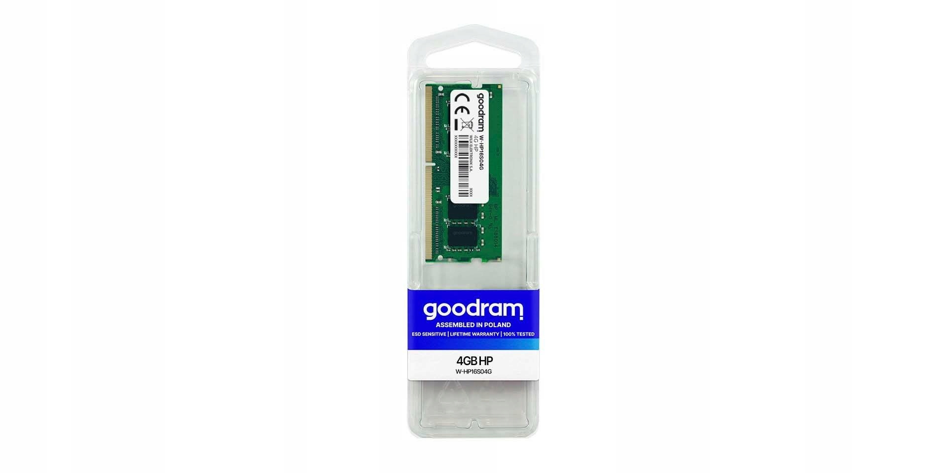Pamięć GoodRam W-HP16S04G DDR3 So-dimm 1 x 4 Gb 1600 MHz CL11