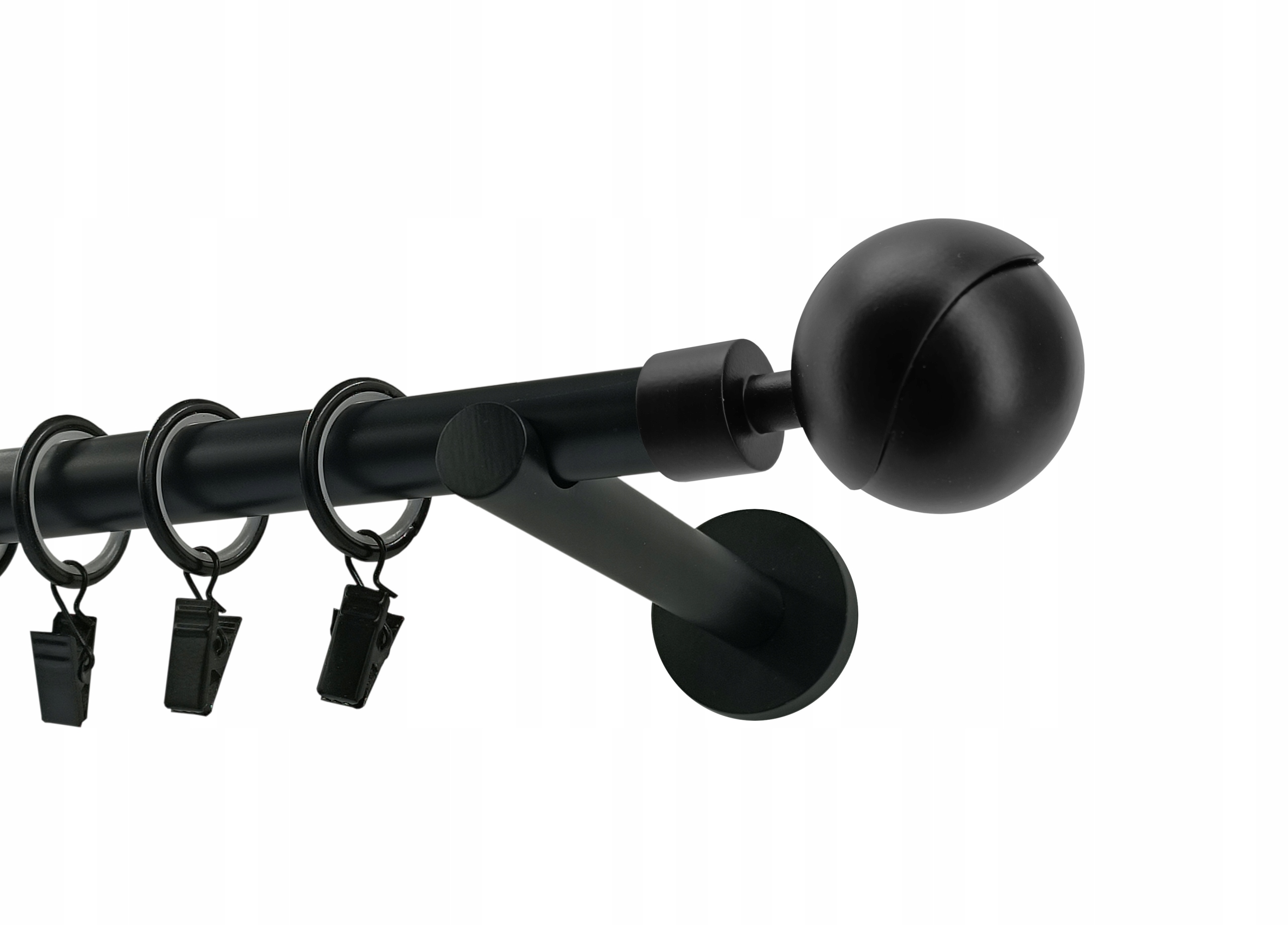 Jednoduchá garnýž Kovový 19 mm Černý Mat 300 cm Kula Gala