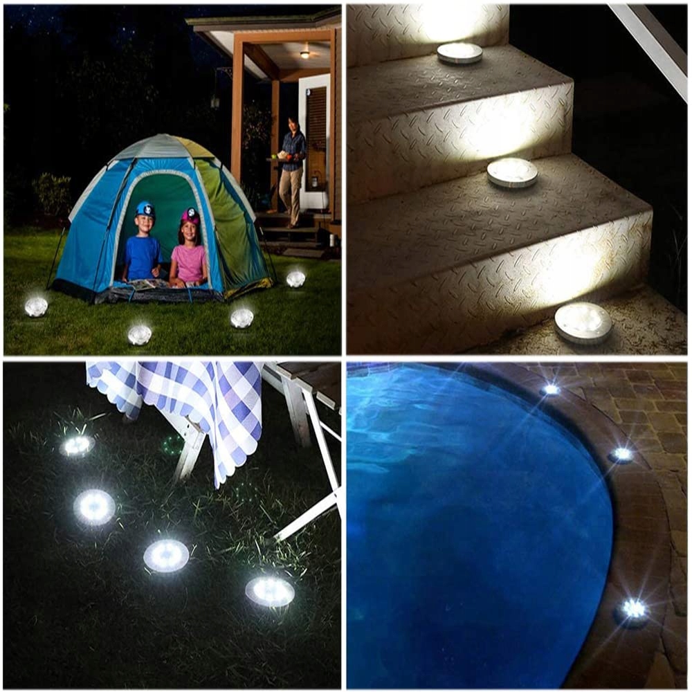 BOWFAR Solarne Lampy Ogrodowe 12 LED Wodoodporne 3000K Zimna Biel — miniatura 5
