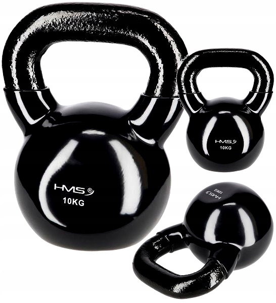 Kettlebell Hms Železo Vinyl Černá 10 kg Trénink