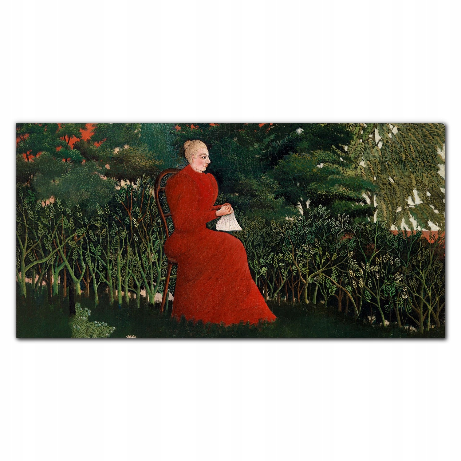 Obraz na plátne Žena stromy kríky 140x70 cm
