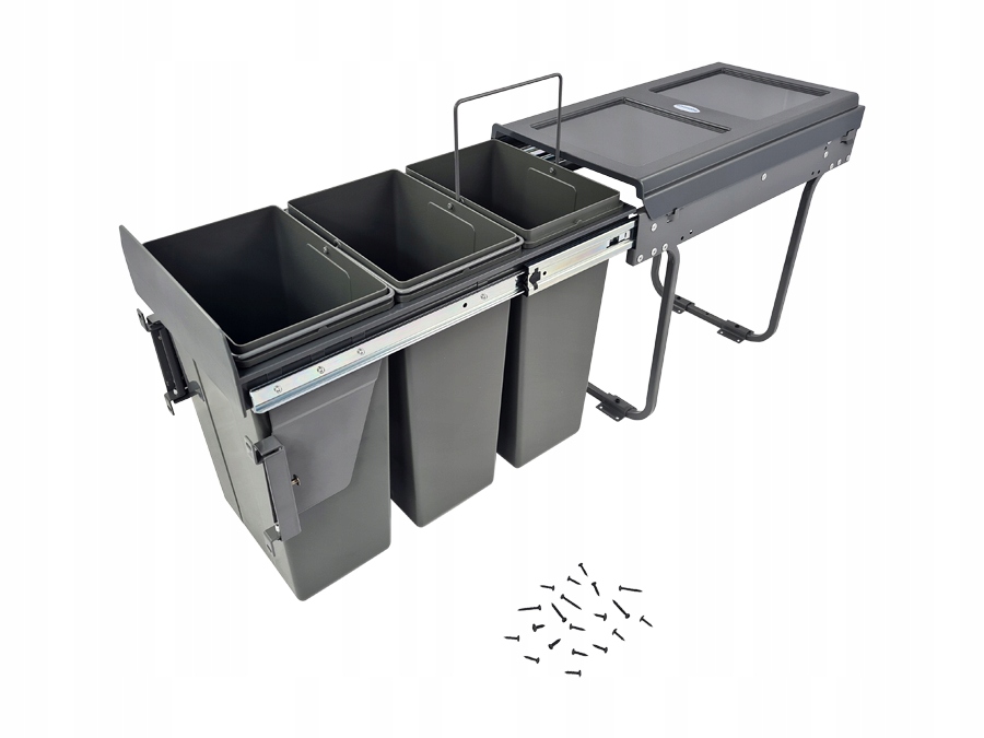 KOSZ SEGREGATOR NA ŚMIECI 10L+10L+10L CICHY DOMYK