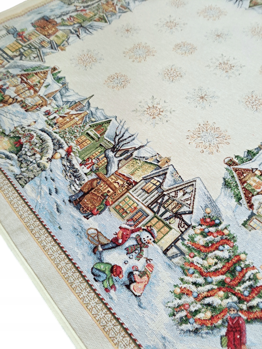 Ubrus s vánočním městečkem 100x100 cm V08