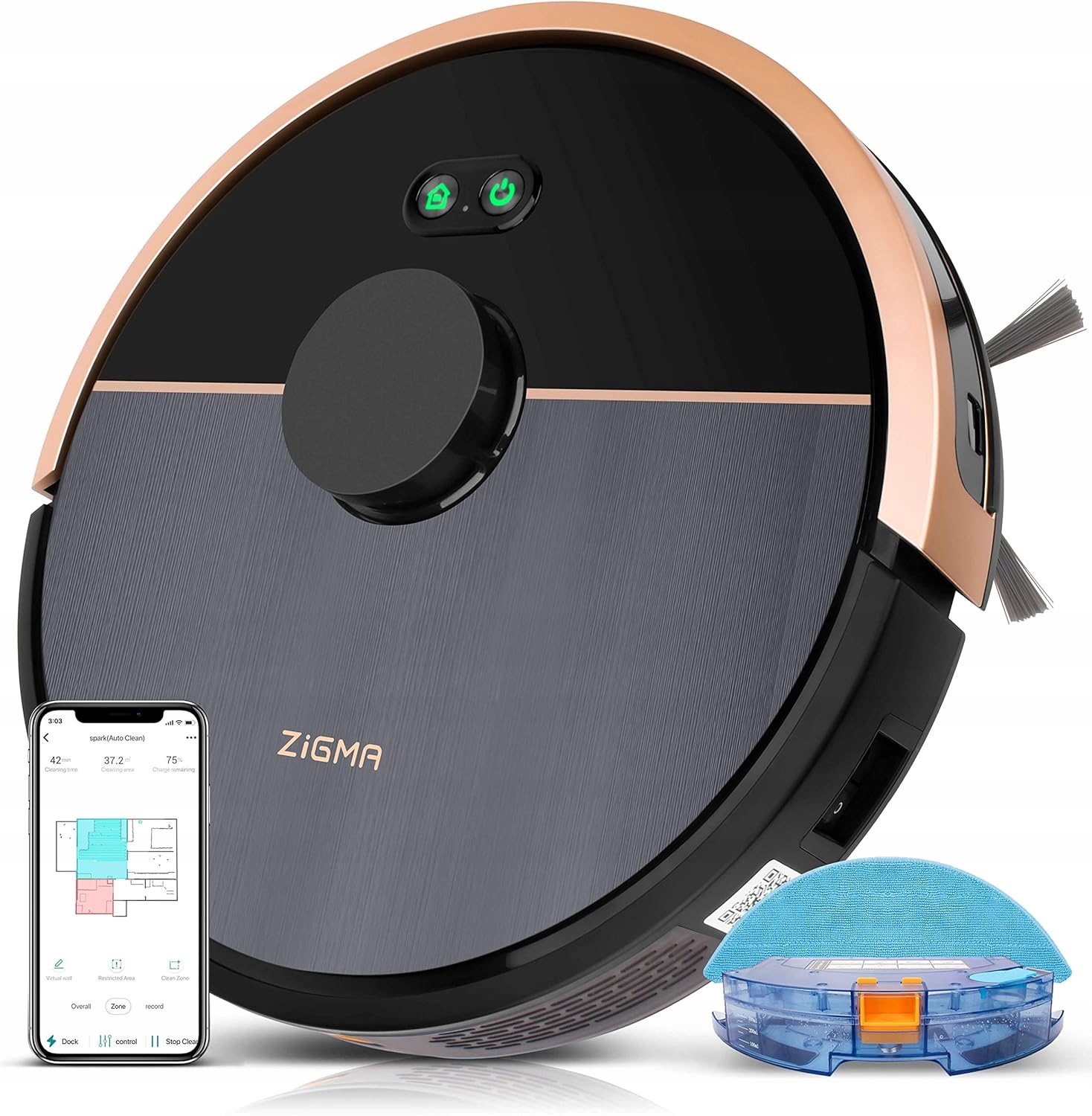 Uklízecí Robot Vysavač Zigma Spark 4000PA Gyroskop Siri