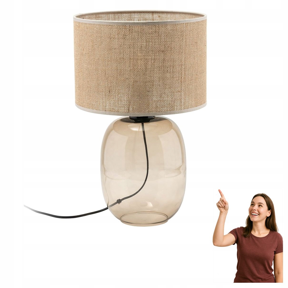 Nočná stolová lampa Melody Topaz Juta 5986 Tk Lighting