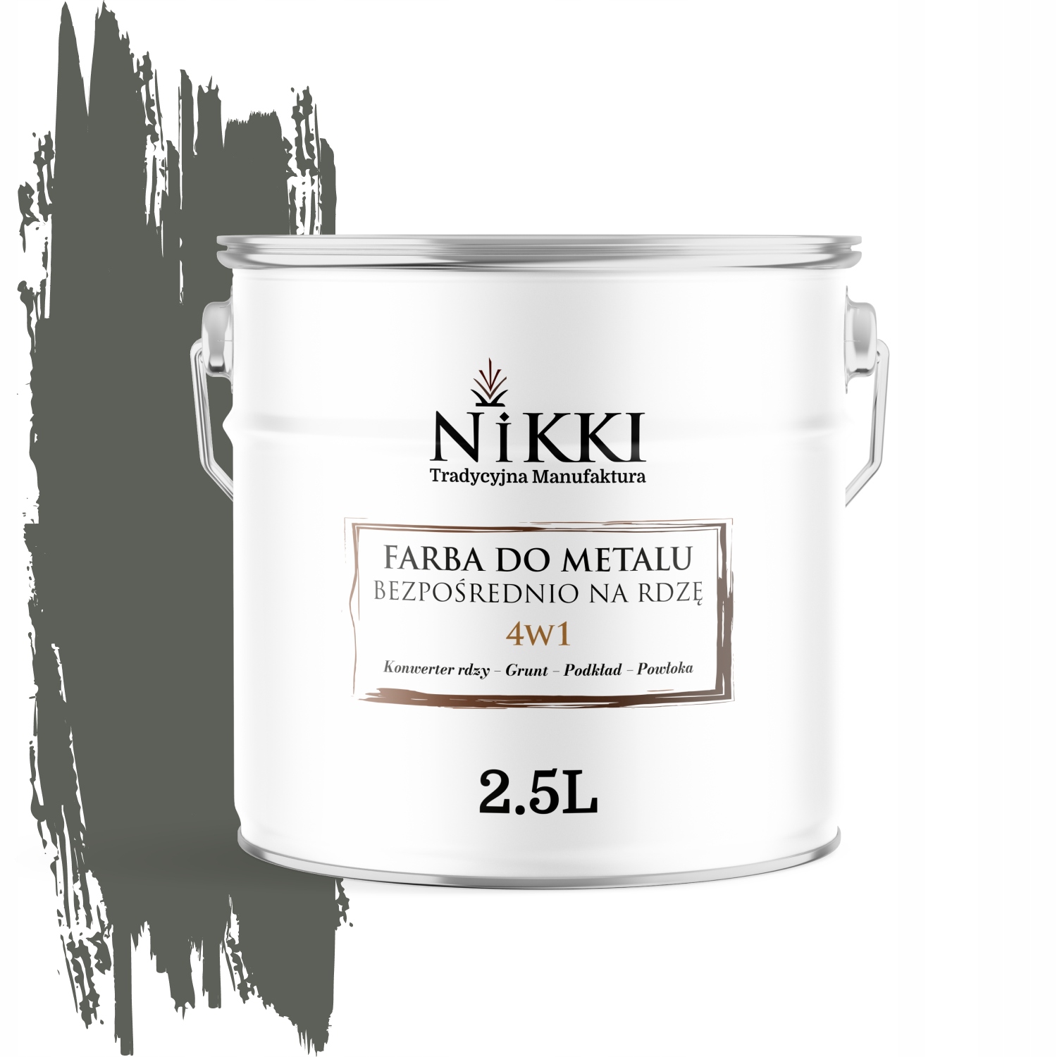 Farba Na Kov Priamo Na Hrdzu Pozinkovaná Farba Šedozelená Ral 7009 Mat 2,5 L