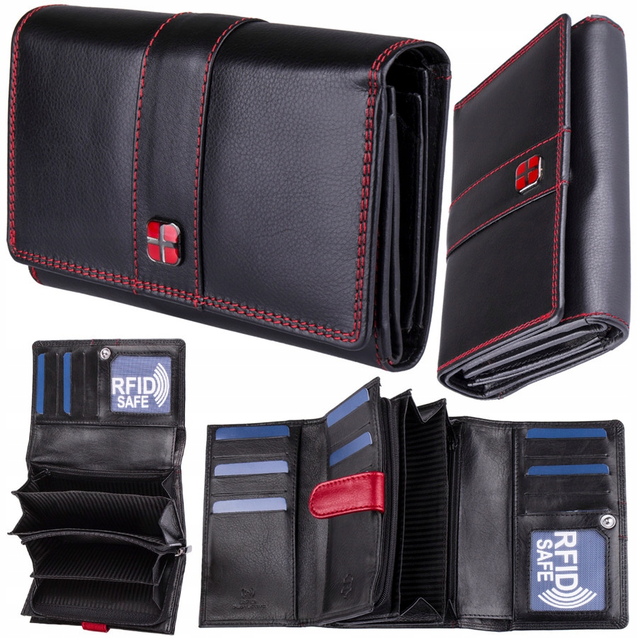 Nová Dámská Černá Peněženka Proti Krádeži